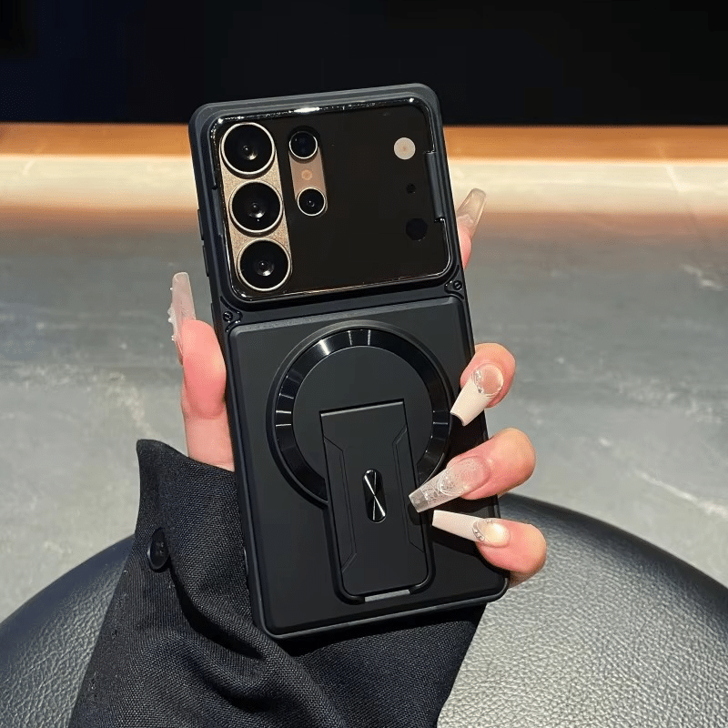Matte Armor Magnetic Case for S23U S26 Ultra With Lens Film Bracket Protection Cover