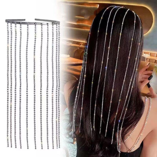 Fashion Crystal Tassels Hairband Bridal Accessories Wedding Hairpin for Women Hair Hoop